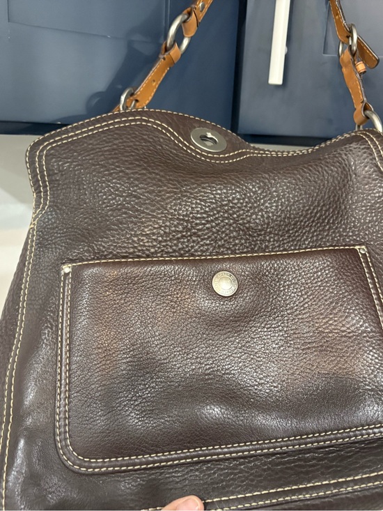 Coach Handbags - Coach Brown Leather Hobo with Contrast Stitching